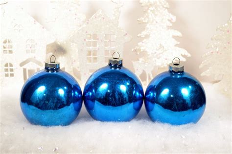 royal bright blue christmas ornaments  relicsandrhinestones