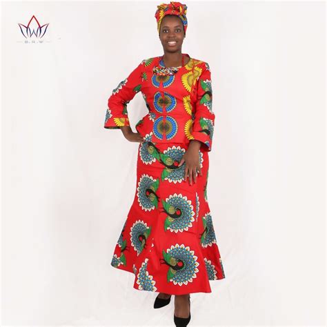 Traditional African Clothes Two Piece Set Crop Top And
