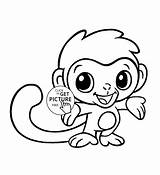 Coloring Monkey Animal Pages Little Kids Printables Baby Cute Printable Animals Color Drawings Easy Wuppsy Small They Pig Tags Find sketch template