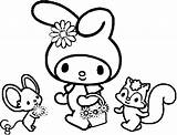 Coloring Kuromi Pages Melody Colouring Library Clipart Cliparts sketch template