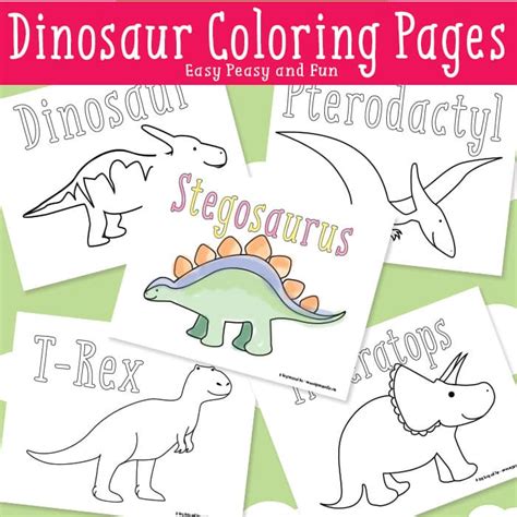 dinosaur coloring pages easy peasy  fun