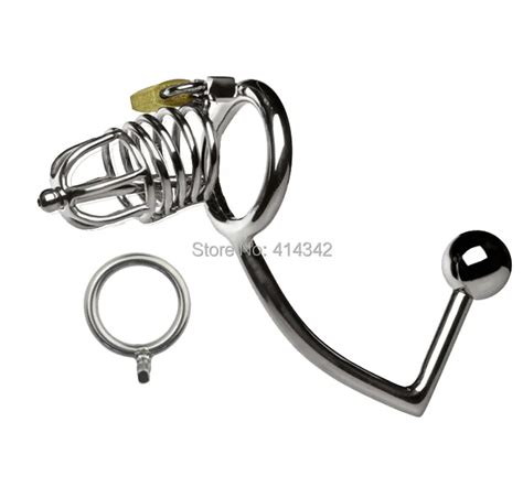chaste bird multifunction male chastity lock with anal hook penis ring