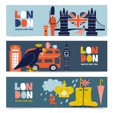 england london banners  vector art  vecteezy