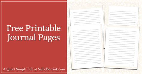 printable journal pages  quiet simple life