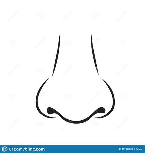 human nose outline vector icon stock vector illustration  contour