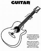 Guitar Coloring Pages Print Crayola sketch template