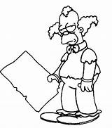 Krusty Simpson Simpsons Coloring Clown Printable Pages Kids Dessin Coloriage Colouring Sideshow Bob Tout Print Imprimer Drawings Los Colorier Nu sketch template