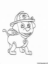 Paw Patrol Coloring Pages Marshall Tracker Cartoonbucket Getcolorings Cartoons Getdrawings sketch template