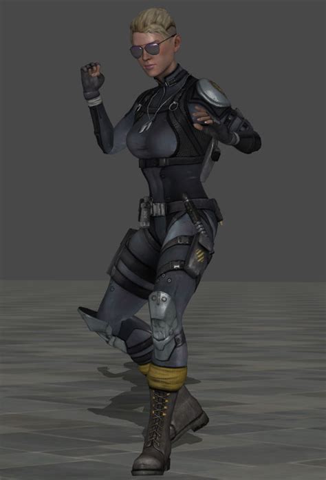 mortal kombat  cassie cage animationsxps pose  quake