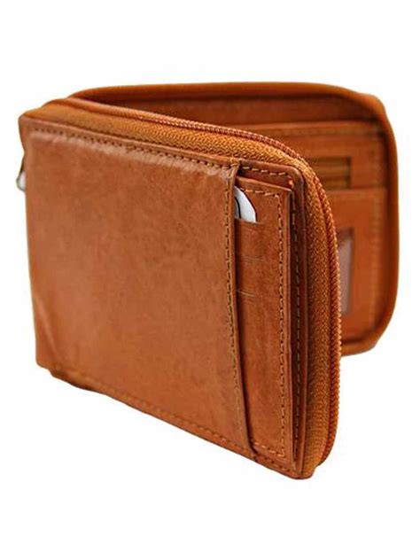 leather mens zipper wallet  photo coin cc slots ebay