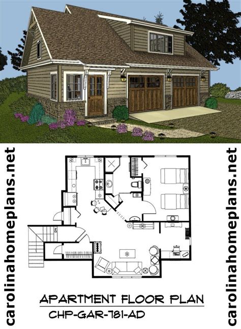 bedroom apartment  garage plans