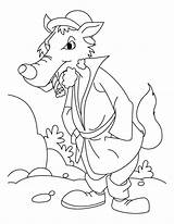 Wolf Coloring Pages Bad Big Walking Cartoon Dinner After Color Kids Cartoons Library Clipart Popular sketch template