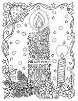 Coloring Christmas Pages Bible Christian Scripture Color Sheets Printable Candle Adult Print Drawing Etsy Religious Colouring Book Printables Cornerstone Church sketch template