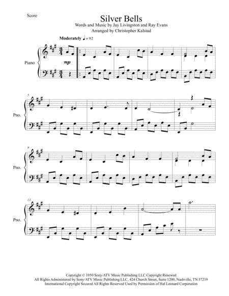 silver bells piano solo   sheet musicsheetsorg