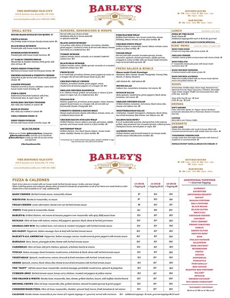 food menu barleys taproom pizzeria knoxville tn