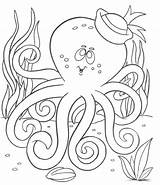 Coloring Pages Ocean Sea Octopus Under Printable Sheets Cute Chubby Print Little sketch template