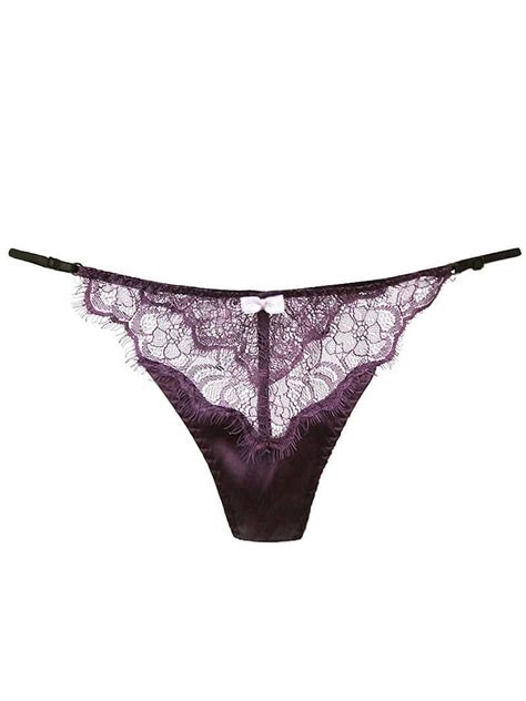 Lace And Mesh Silk Thong Panty [fst03] 32 99 Freedomsilk Mulberry