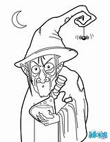 Witch Coloring Pages Potion Witches Scary Color Halloween Colouring Drawing Print Old Printable Wizards sketch template