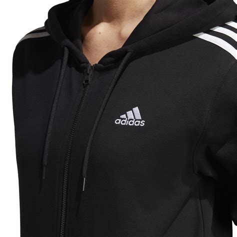 adidas essential  stripe zip hoody ladies hoodie hooded top zipped elasticated ebay