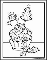 Cupcake Coloring Pages Snowman Cupcakes Colorwithfuzzy Christmas Sheet Pdf Sheets Printables Printable Color Kids sketch template