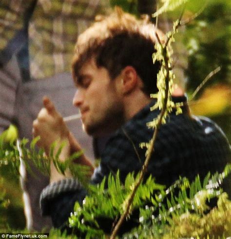 daniel radcliffe gets his nicotine fix as he and beautiful co star juno temple take a break from