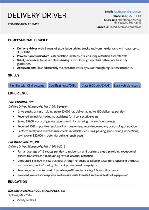 combination resume examples templates writing guide rg