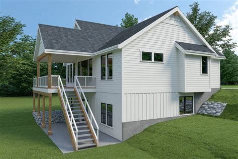 affordable walkout basement craftsman style house plan