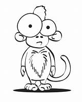 Monkey Coloring Crazy Pages Cartoon Monkeys Drawing Tattoo Clipart Kids Cartoons Baby Printable Cliparts Animal Designs Animals Funny Eyed People sketch template