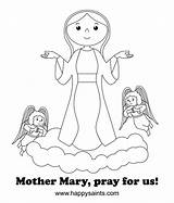 Coloring Mary Pages Kids Catholic Mother Virgin Colouring Birthday Hail Saints Blessed Happy Jesus Saint Drawing God Bible Preschool Rosary sketch template