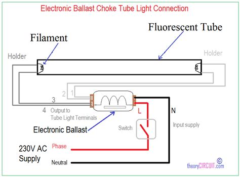 fluorescent light fixture wiring diagram