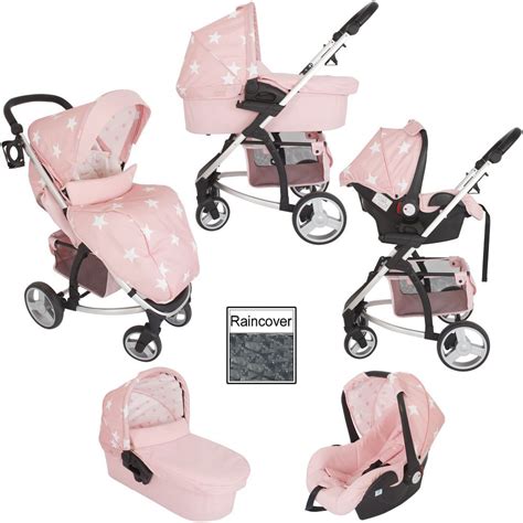 babiie mb travel system pink stars pram pushchair mode  ebay baby girl