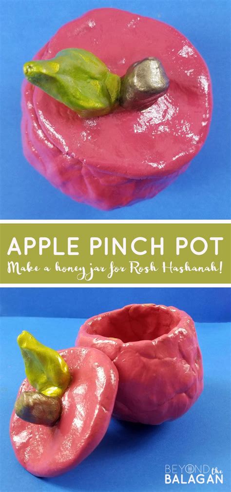apple shaped honey pinch pot  rosh hashanah