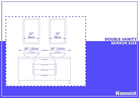 mirror size  double vanity  home design ideas