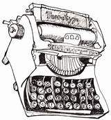 Typewriter Writer sketch template
