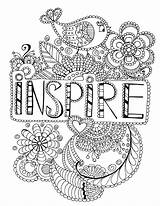 Pages Coloring Words Printable Inspire Mandala Quotes Inspirational Quote Positive Color Adult Kids Colouring Word Adults Cute Motivational Choose Book sketch template