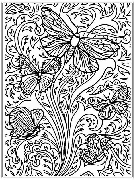hard adult coloring pages printable butterfly  adult coloring