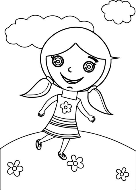 happy kids girl coloring page coloring pages  girls coloring