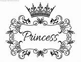 Crown Princess Coloring Drawing Pages Word Queen Tiara King Easy Prince Skull Clipart Sketch Crowns Outline Simple Vintage Digital Large sketch template