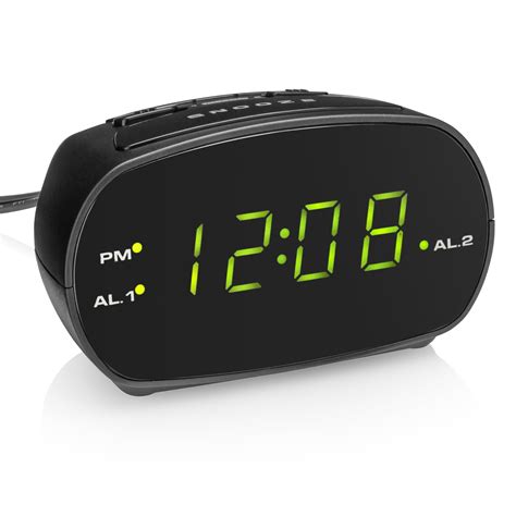 mainstays dual black digital alarm clock  led display model