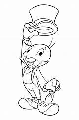 Cricket Jiminy Pinocchio Coloring Pages Printable Kids Cartoon Disney Categories sketch template