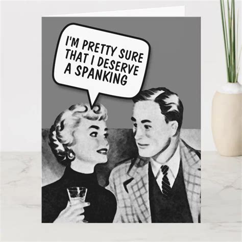 Spanking Retro Couple Oversized Funny Card Zazzle