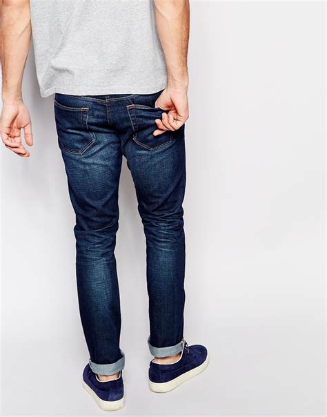 paul smith rinse jeans in tapered fit in blue for men lyst