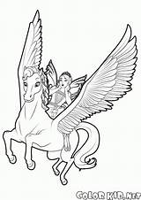Pegasus Fairy Coloring Pages Colorkid Barbie sketch template