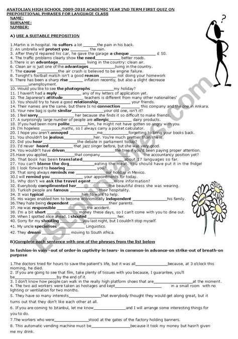 prepositional phrases worksheet high school worksheet list