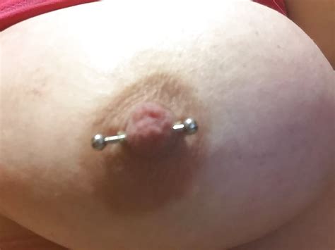 before and after pierced nipples on sexy slut wife elisha