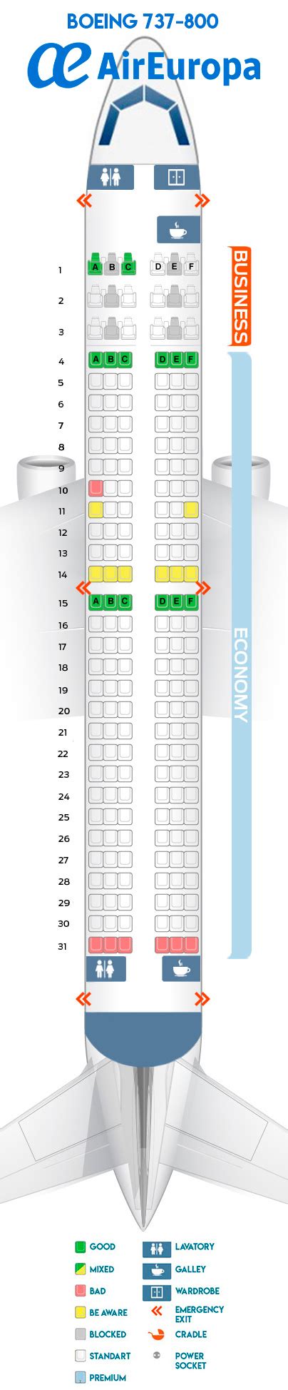 seat map boeing   air europa  seats   plane