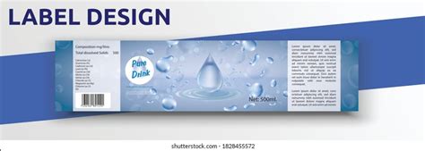 water packaging label water drops  stock vector royalty   shutterstock