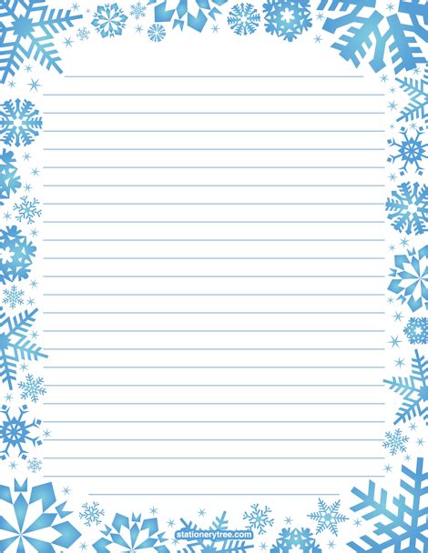 snowflake stationery  writing paper winter wonderland party