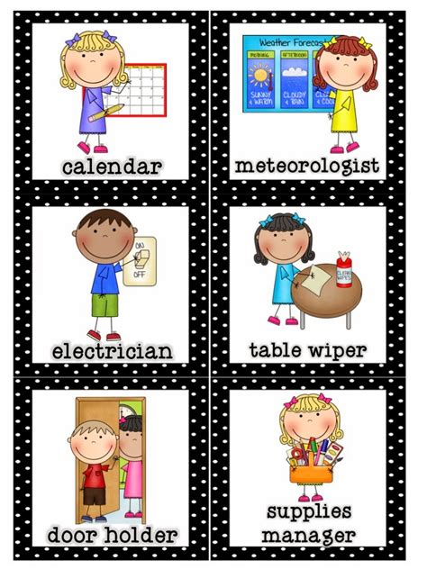 preschool classroom job chart clipart px image