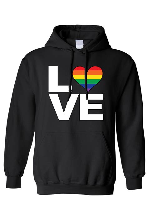 Shore Trendz Unisex Pullover Hoodie Lgbt Rainbow Flag Gay Love Pride